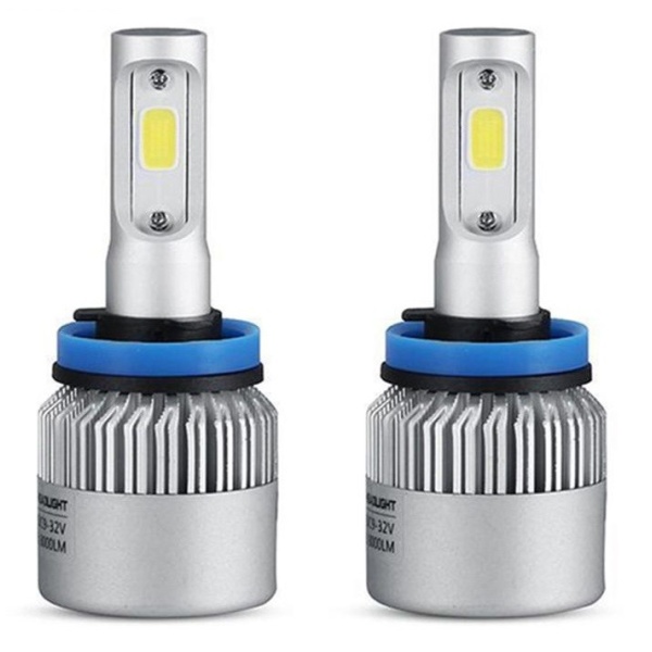 Set 2 Leduri H8 Cob Canbus Pentru Far Auto Putere 72W, Luminozitate 8000 Lm, 12V - 24V Alb Cald 4300K 783021